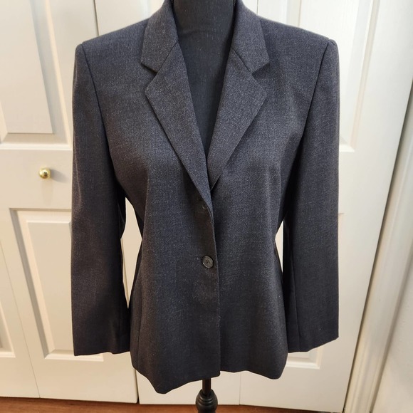 Jones New York Jackets & Blazers - Jones New York Women's Dark Gray Blazer size 10 Wool/Lycra